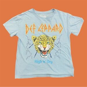 Officially Licensed Def Leppard High ‘n’ Dry Blue Vintage Band Tee